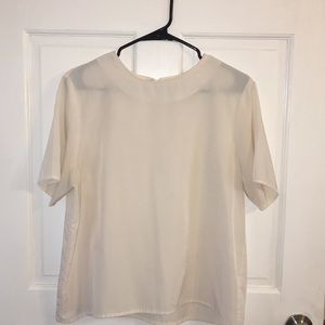 Creme colored dress shirt with high neck